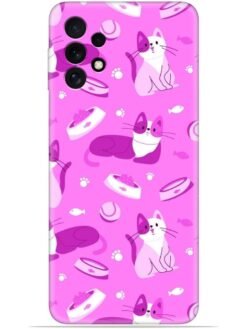 Pink cats design Soft Silicone Mobile Case for Samsung Galaxy A32 (4G)