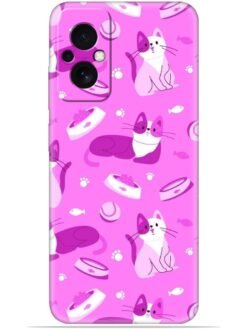Pink cats design Soft Silicone Mobile Case for Poco M4 (5G)