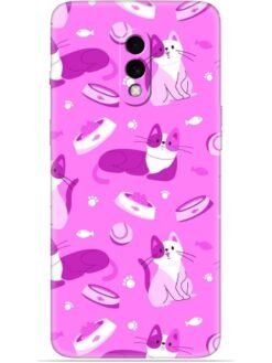 Pink cats design Soft Mobile Cover for Oneplus 7