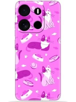 Pink cats design Soft Mobile Cover for Tecno Pop 7 Pro