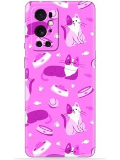 Pink cats design Soft Mobile Cover for Oneplus 9 Pro (5G)