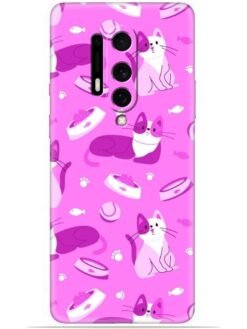 Pink cats design Soft Mobile Cover for Oneplus 8 Pro