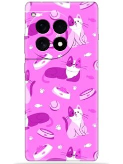 Pink cats design Soft Mobile Cover for Oneplus 12R (5G)