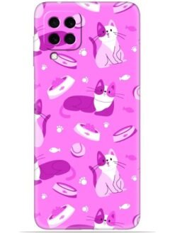 Pink cats design Soft Mobile Cover for Samsung Galaxy A22 (4G)