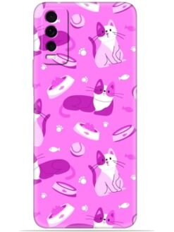 Pink cats design Soft Mobile Cover for Vivo Y20/Y20i/Y20s/Y20A/Y20G/Y20T