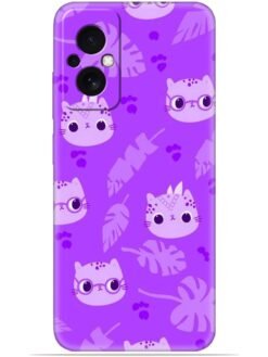 Purple cats design Soft Silicone Mobile Case for Poco M4 (5G)