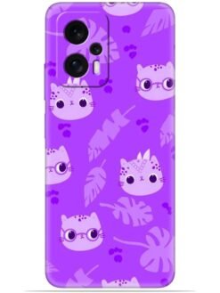 Purple cats design Soft Silicone Mobile Case for Xiaomi Redmi K50I (5G)