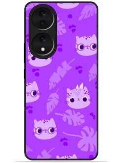 Purple cats design Glossy Metal TPU Phone Cover for Vivo Y100 (5G)/Y100A (5G)