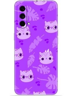 Purple cats design Soft Mobile Cover for Oneplus Nord Ce (5G)