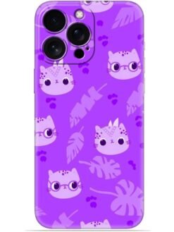 Purple cats design Soft Mobile Cover for Apple Iphone 15 Pro Max