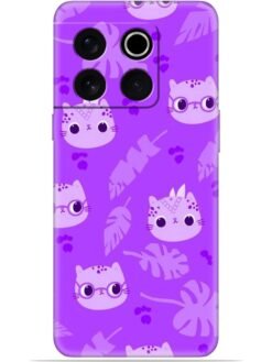 Purple cats design Soft Mobile Cover for Oneplus 10T (5G)