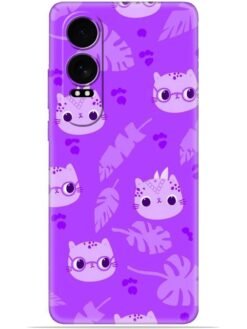 Purple cats design Soft Mobile Cover for Oneplus Nord Ce 4 Lite (5G)