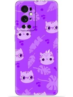 Purple cats design Soft Mobile Cover for Oneplus 9 Pro (5G)