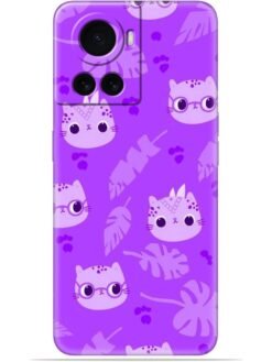 Purple cats design Soft Mobile Cover for Oneplus 10R (5G)