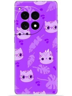 Purple cats design Soft Mobile Cover for Oneplus 12R (5G)