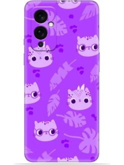 Purple cats design Soft Mobile Cover for Oneplus 9 (5G)