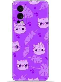 Purple cats design Soft Mobile Cover for Oneplus Nord 2 (5G)