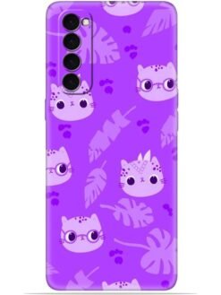 Purple cats design Soft Mobile Cover for Oppo Reno 4 Pro