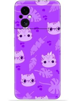 Purple cats design Soft Mobile Cover for Poco M4 (5G)