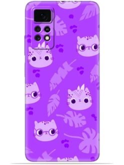 Purple cats design Soft Mobile Cover for Xiaomi Redmi Note 11 Pro (5G)