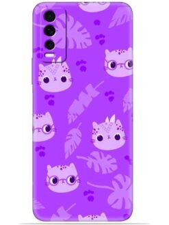 Purple cats design Soft Mobile Cover for Vivo Y20/Y20i/Y20s/Y20A/Y20G/Y20T