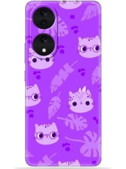 Purple cats design Soft Mobile Cover for Vivo Y100 (5G)/Y100A (5G)