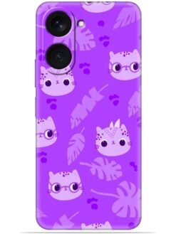 Purple cats design Soft Mobile Cover for Vivo Y18/Y18E/Y18i/Y18T