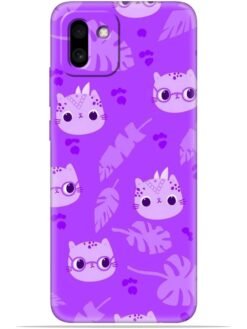 Purple cats design Soft Silicone Mobile Case for Samsung Galaxy A03