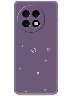 Purple heart design Soft Silicone Mobile Case for Oneplus 13R (5G)