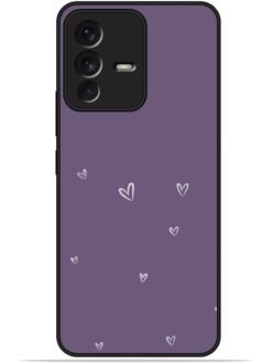 Purple heart design Glossy Metal TPU Phone Cover for Vivo V23 (5G)