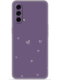 Purple heart design Soft Mobile Cover for Oneplus Nord Ce (5G)