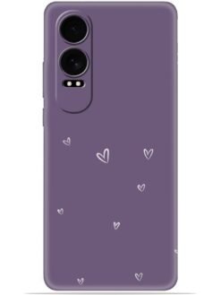 Purple heart design Soft Mobile Cover for Oneplus Nord Ce 4 Lite (5G)