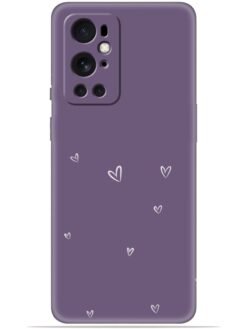 Purple heart design Soft Mobile Cover for Oneplus 9 Pro (5G)