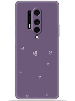 Purple heart design Soft Mobile Cover for Oneplus 8 Pro
