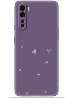Purple heart design Soft Mobile Cover for Oneplus Nord