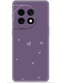 Purple heart design Soft Mobile Cover for Oneplus 11 (5G)