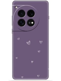 Purple heart design Soft Mobile Cover for Oneplus 12 (5G)