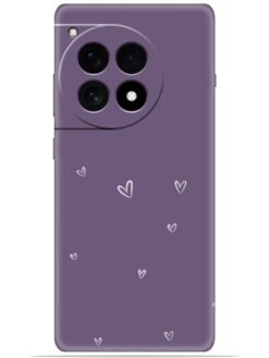 Purple heart design Soft Mobile Cover for Oneplus 12R (5G)