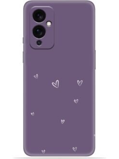 Purple heart design Soft Mobile Cover for Oneplus 9 (5G)