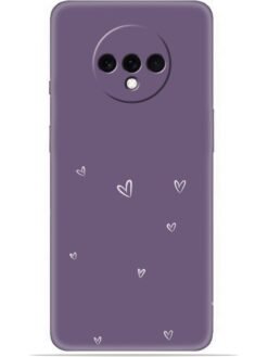 Purple heart design Soft Mobile Cover for Oneplus 7T