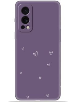 Purple heart design Soft Mobile Cover for Oneplus Nord 2 (5G)