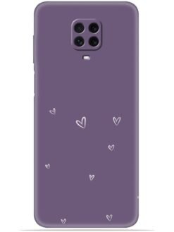 Purple heart design Soft Mobile Cover for Xiaomi Redmi Note 9 Pro