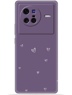 Purple heart design Soft Mobile Cover for Vivo X80