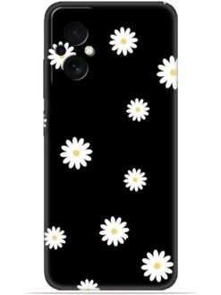 White flower Soft Silicone Mobile Case for Poco M4 (5G)