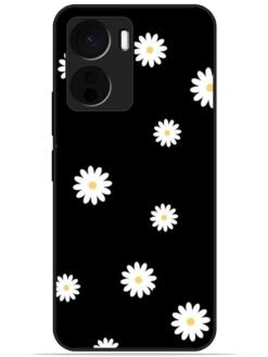 White flower Glossy Metal TPU Phone Cover for Vivo Y16