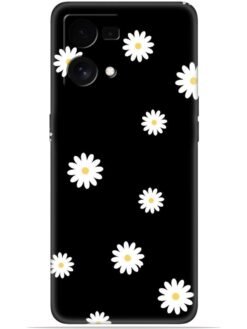 White flower Soft Mobile Cover for Oppo F21 Pro (4G)