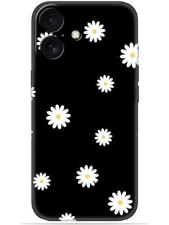White flower Soft Mobile Cover for Apple Iphone 16 Plus