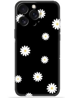 White flower Soft Mobile Cover for Apple Iphone 16 Pro