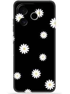 White flower Soft Mobile Cover for Tecno Pop 9 (5G)