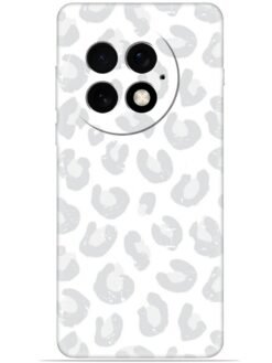 White leopard print Soft Silicone Mobile Case for Oneplus 13 (5G)